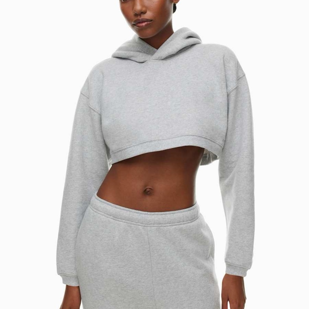 Aritzia Cozy Fleece Shrug Sweatfleece Hoodie Womens 2xs Gray Perfect Fit